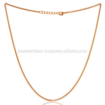 Yellow Gold Plated & 16 Inch Brass Chain Jewelry Available at Payable Price